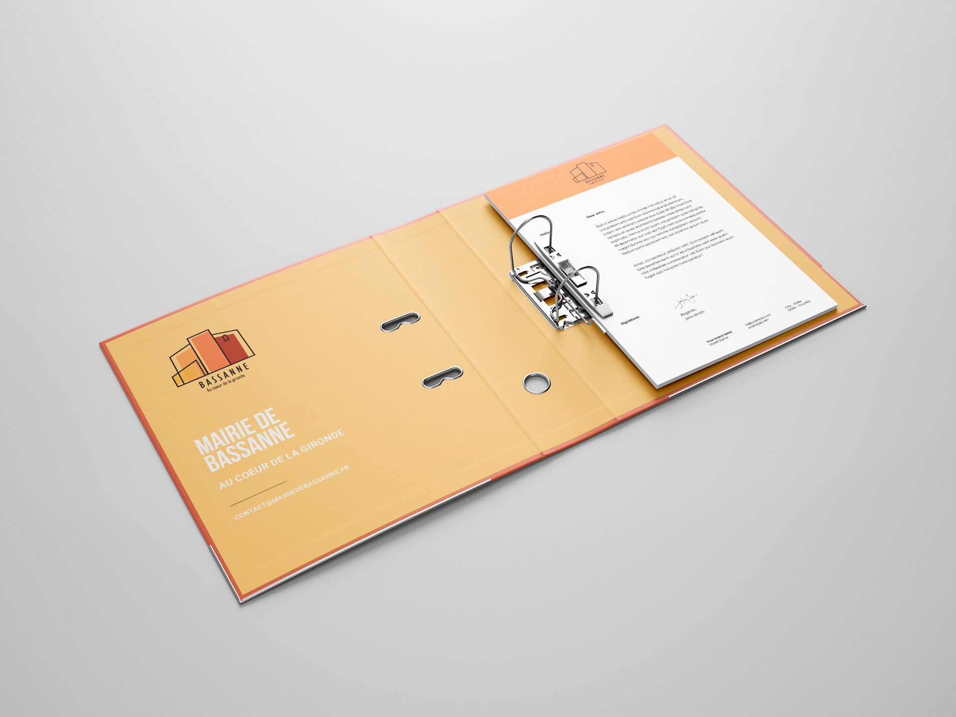 Mockup document branding Mairie de Bassanne Projet professionnel