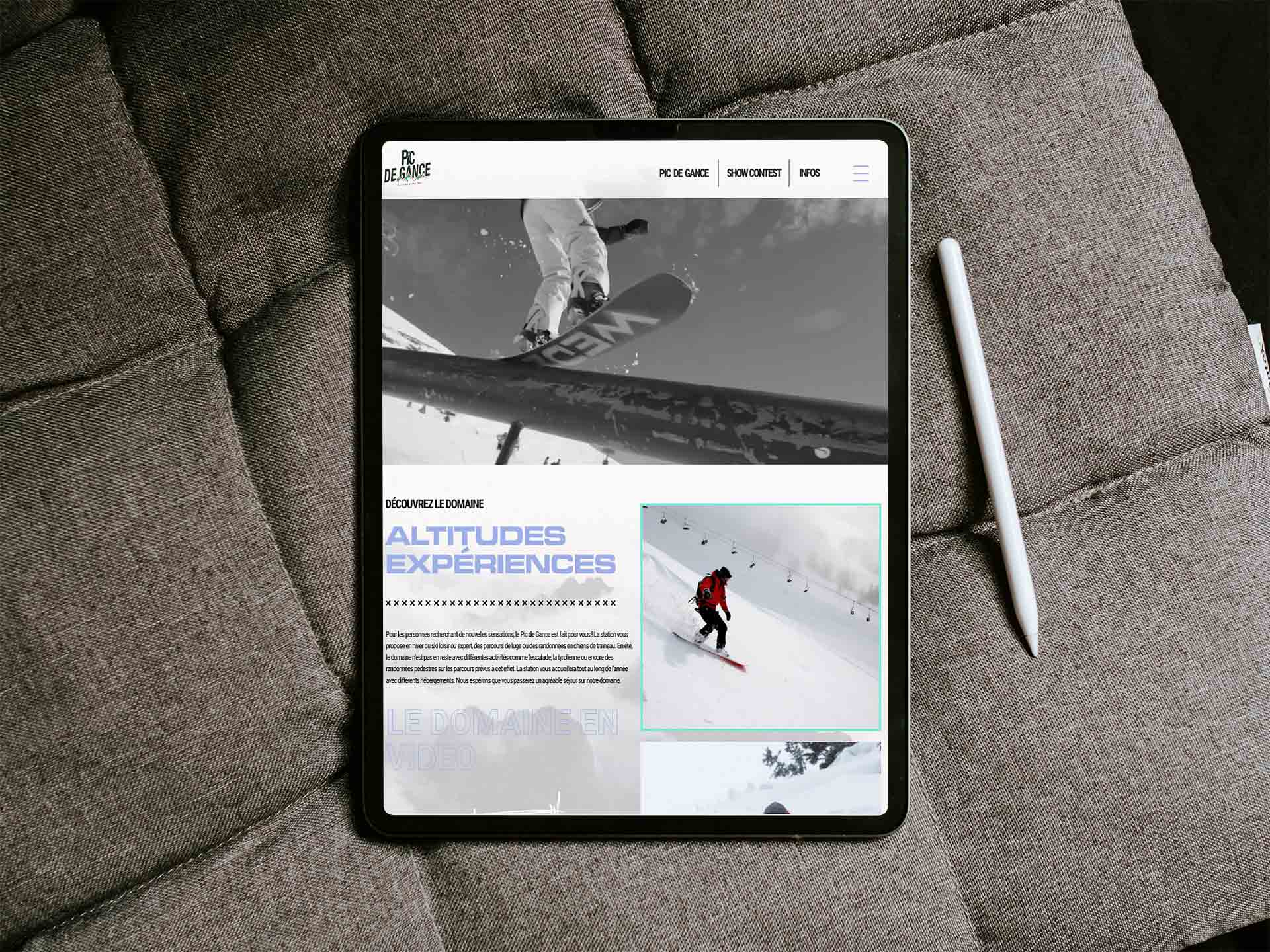 Mockup tablette siteweb PicdeGance Projet fictif